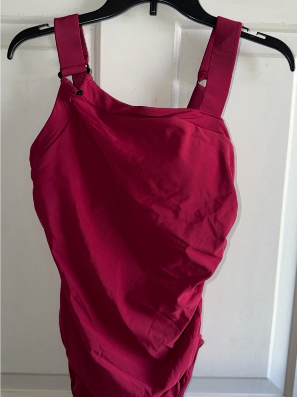 Aqua Green One-Piece Swimsuit in Deep Raspberry